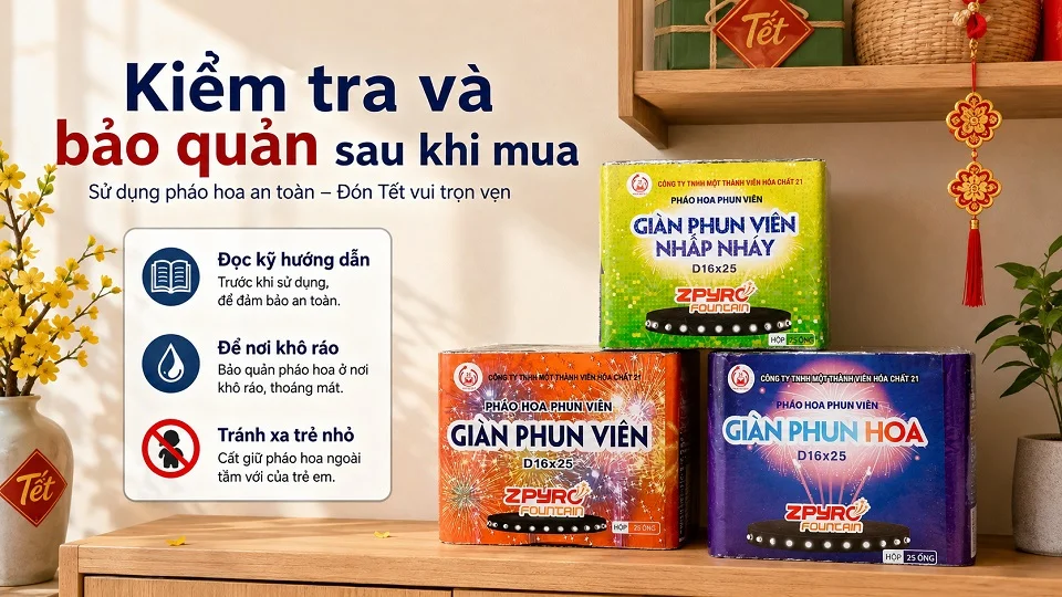 Lưu ý vận chuyển và bảo quản pháo hoa trong dịp Tết
