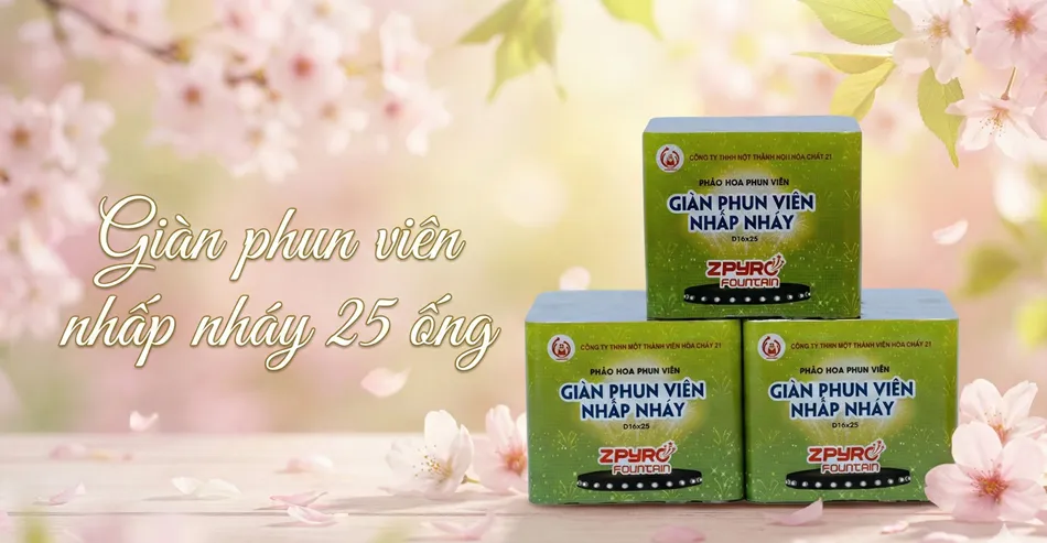 Banner Giàn Nhấp Nháy 25 Ống 2025 Z121 – mẫu pháo hoa mới đón Tết 2026