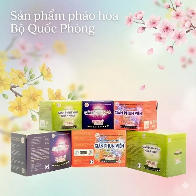 Một số loại pháo hoa Bộ Quốc Phòng Z121 đang được phân phối